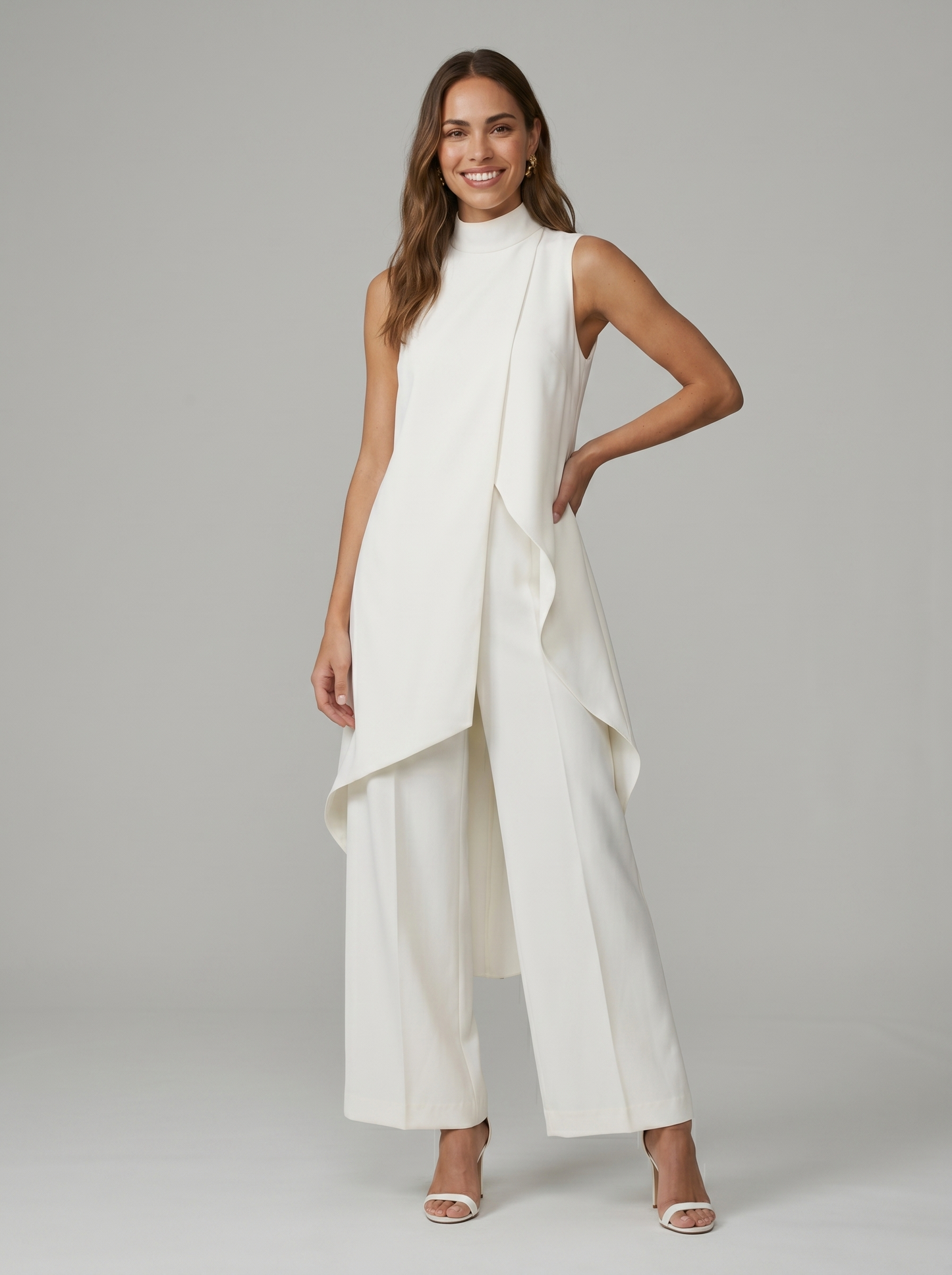 Sara — Set of Asymmetric Tunic and Palazzo Trousers