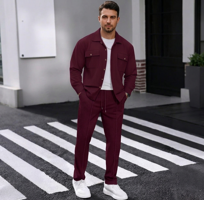 Maison — Waffle-Knit Workwear Jacket & Pants Set