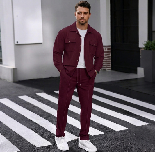 Maison — Waffle-Knit Workwear Jacket & Pants Set