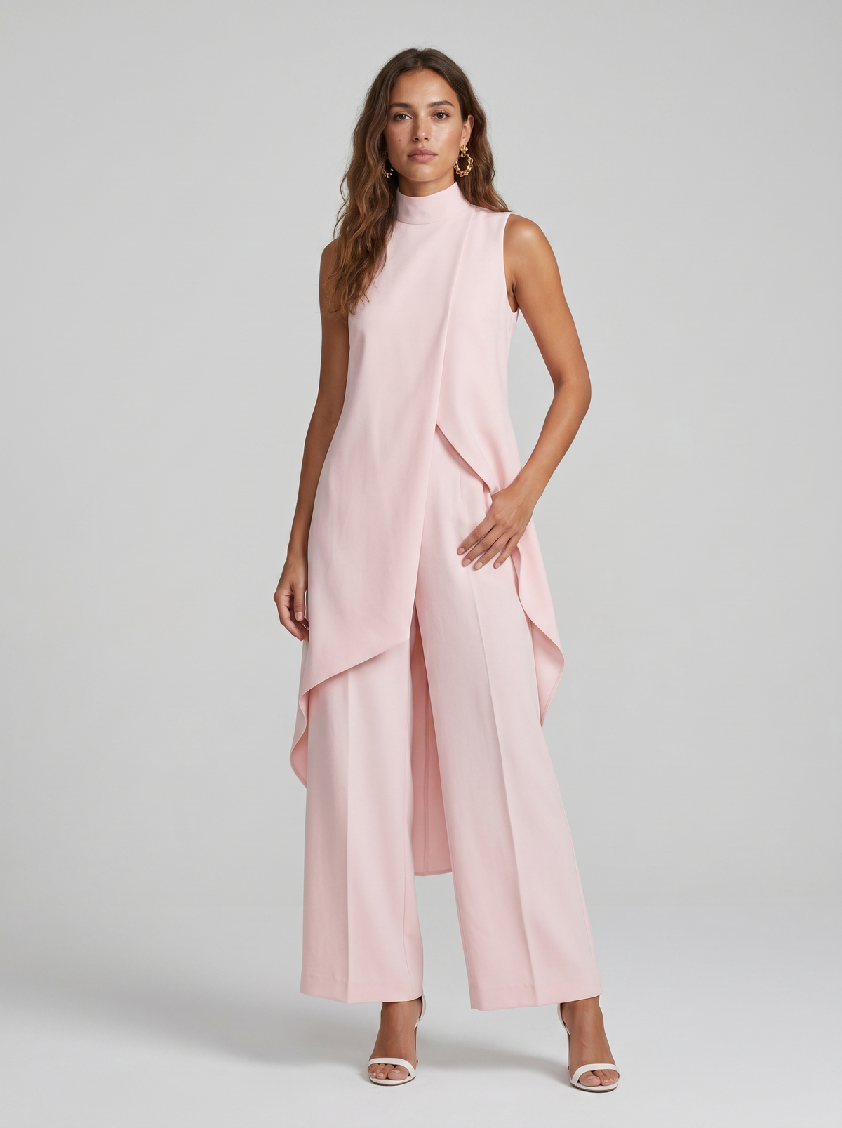 Sara — Set of Asymmetric Tunic and Palazzo Trousers