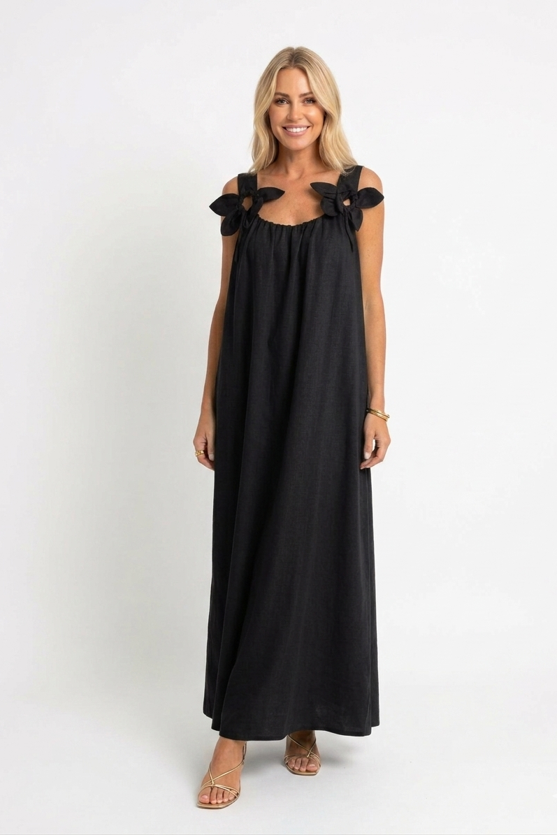 Riri — Women's Floral U-Neck Maxi Dress
