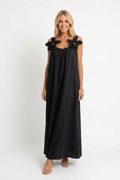 Riri — Women's Floral U-Neck Maxi Dress