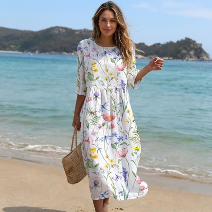 Iselle — Floral Print Midi Dress