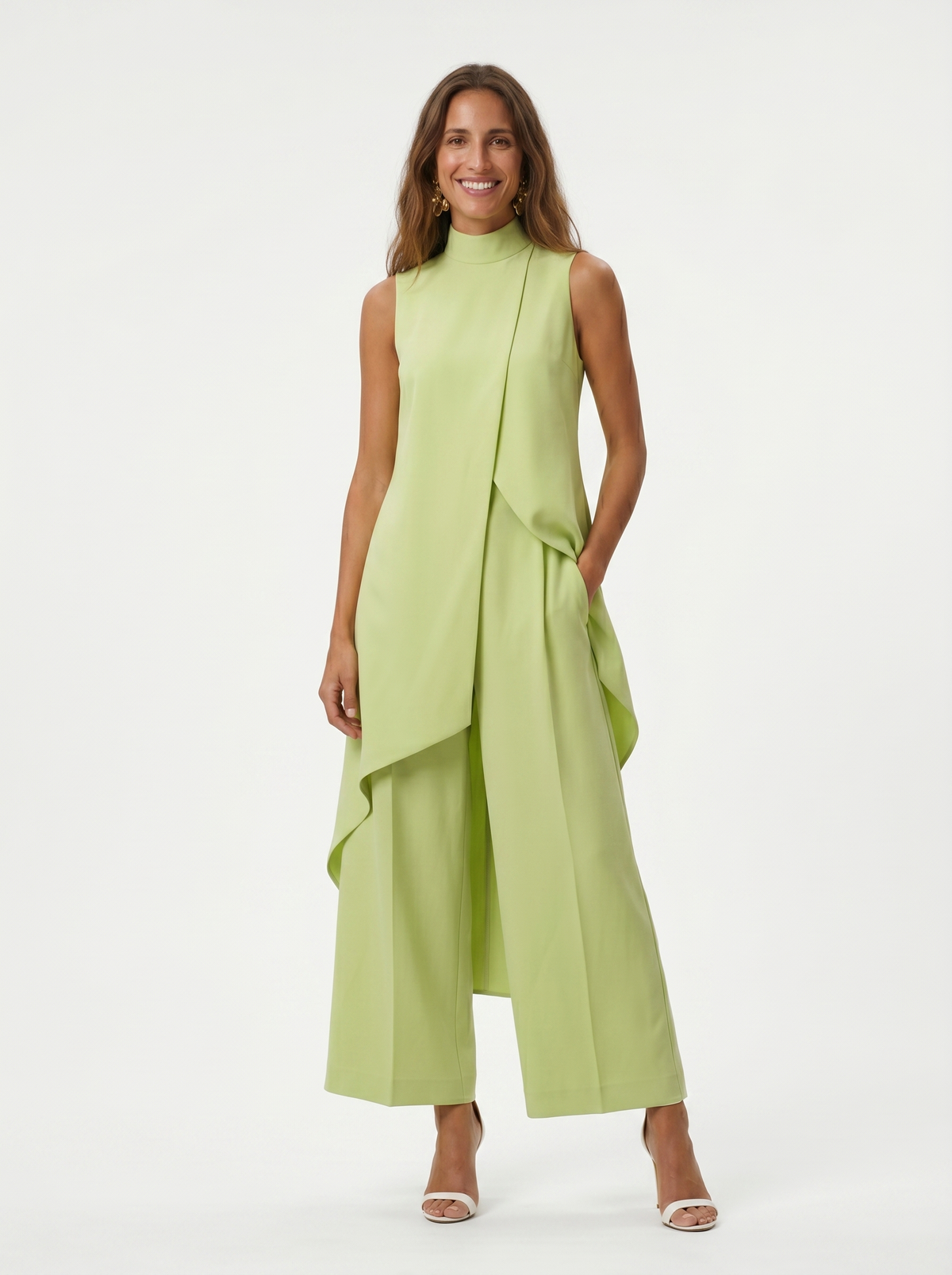 Sara — Set of Asymmetric Tunic and Palazzo Trousers