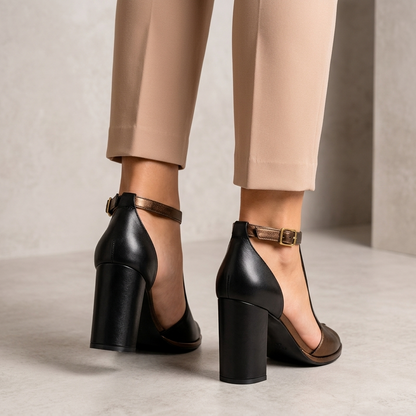 Kenzira — Strappy Block-Heel Sandal in Nude