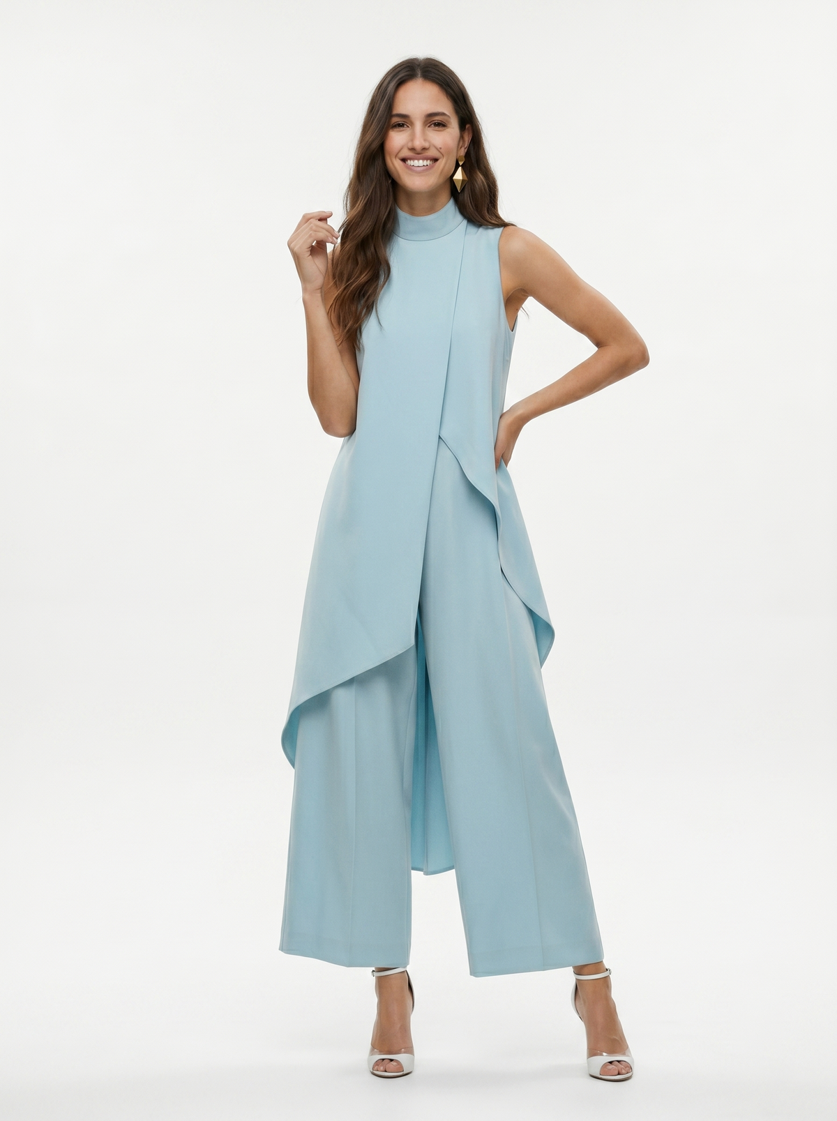 Sara — Set of Asymmetric Tunic and Palazzo Trousers