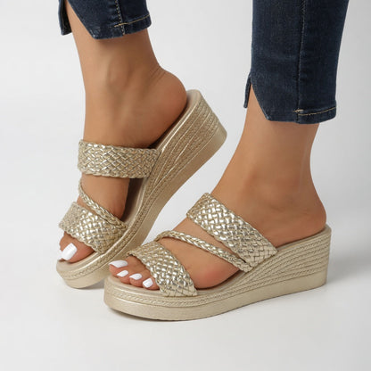 Tresseline — Woven Wedge Mule Sandal