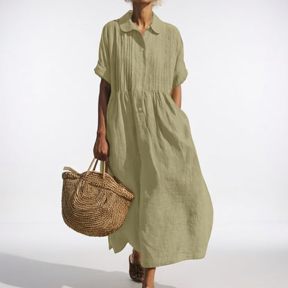Lysandra — Fluid Cotton Shirt Dress