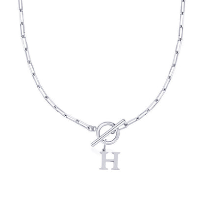 Initial Necklace — Paperclip Chain