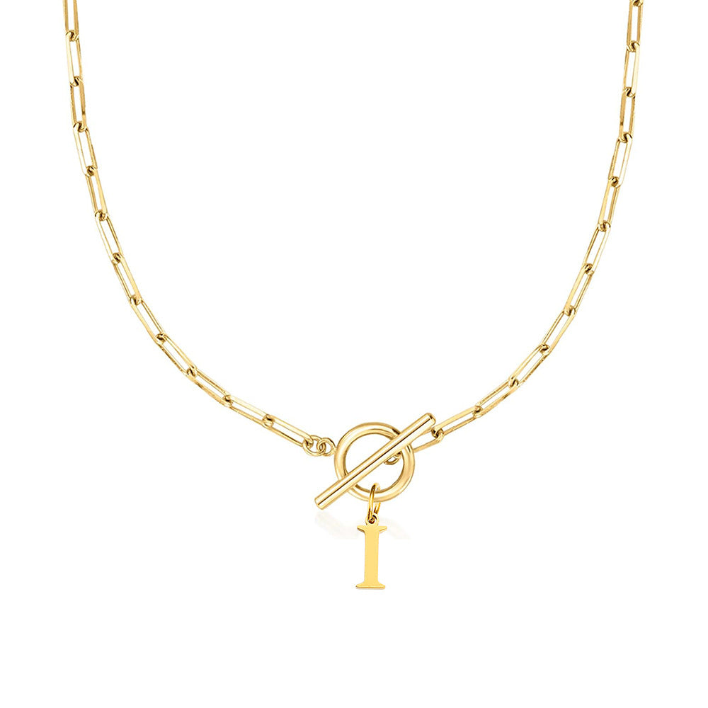 Initial Necklace — Paperclip Chain