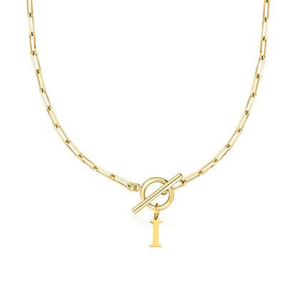 Initial Necklace — Paperclip Chain