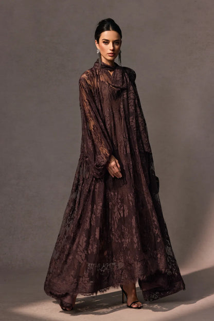 Éclore — Sheer Floral Lace Long-Sleeve Dress