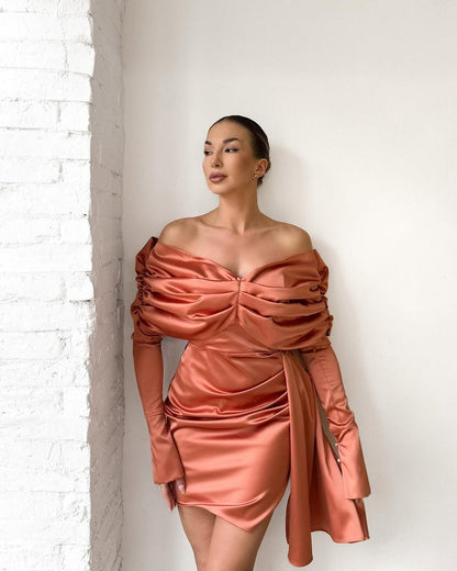 Ellia — Corseted Elastic Taffeta Dress