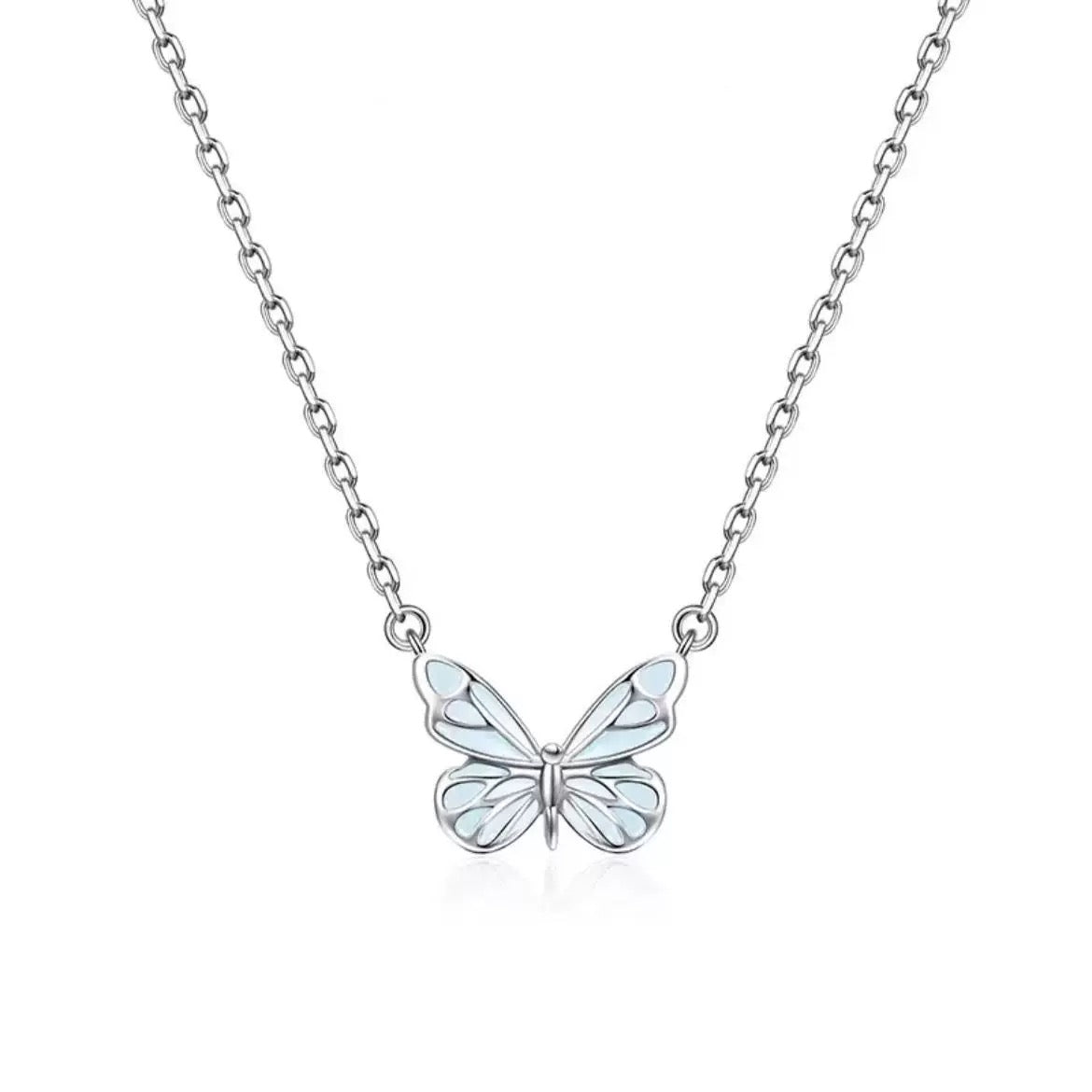 Papillon — Blue Butterfly Necklace with Delicate Charm