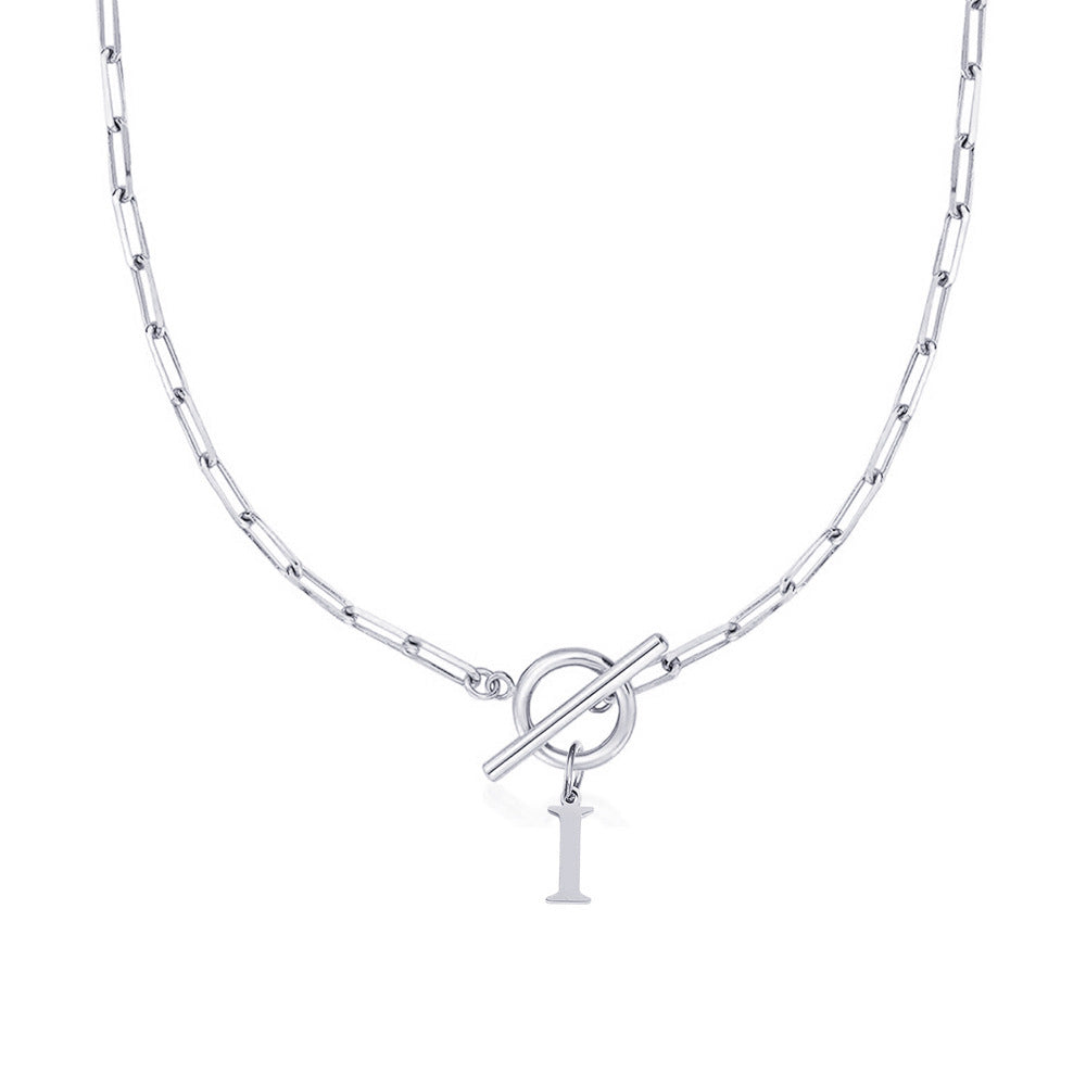 Initial Necklace — Paperclip Chain