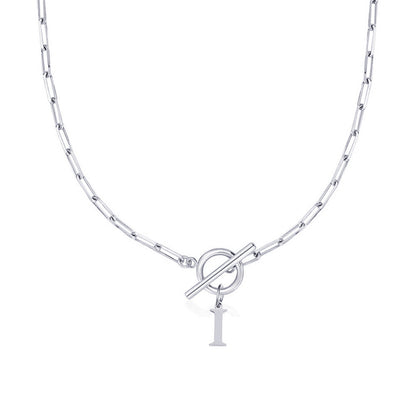 Initial Necklace — Paperclip Chain