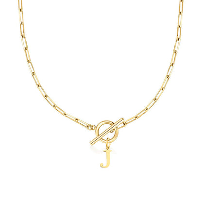 Initial Necklace — Paperclip Chain