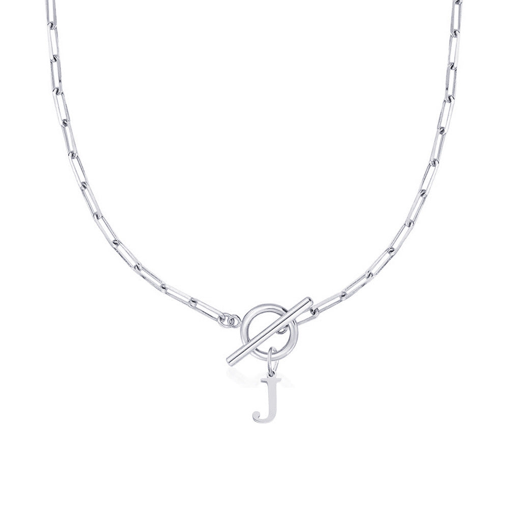 Initial Necklace — Paperclip Chain