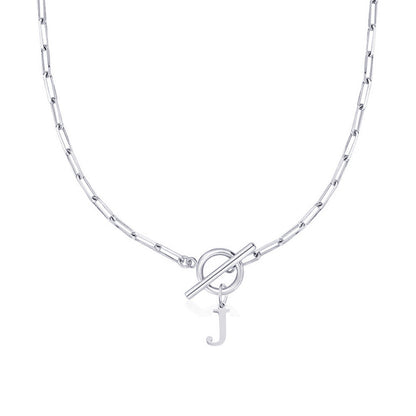 Initial Necklace — Paperclip Chain