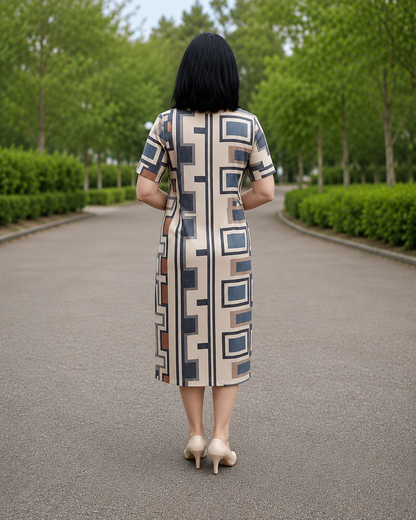 Sorène — Printed Cotton-Linen Casual Dress