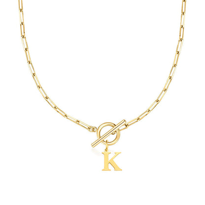Initial Necklace — Paperclip Chain