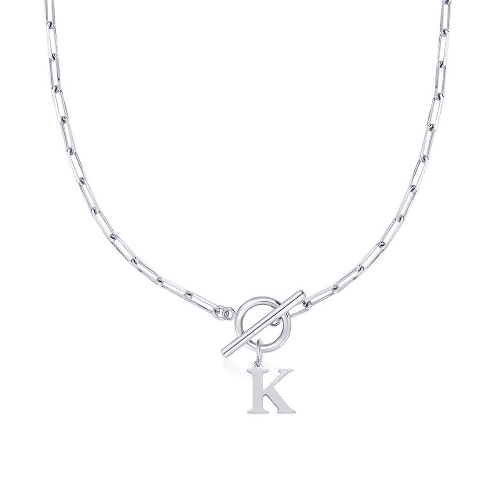 Initial Necklace — Paperclip Chain