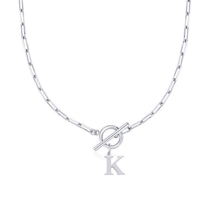 Initial Necklace — Paperclip Chain