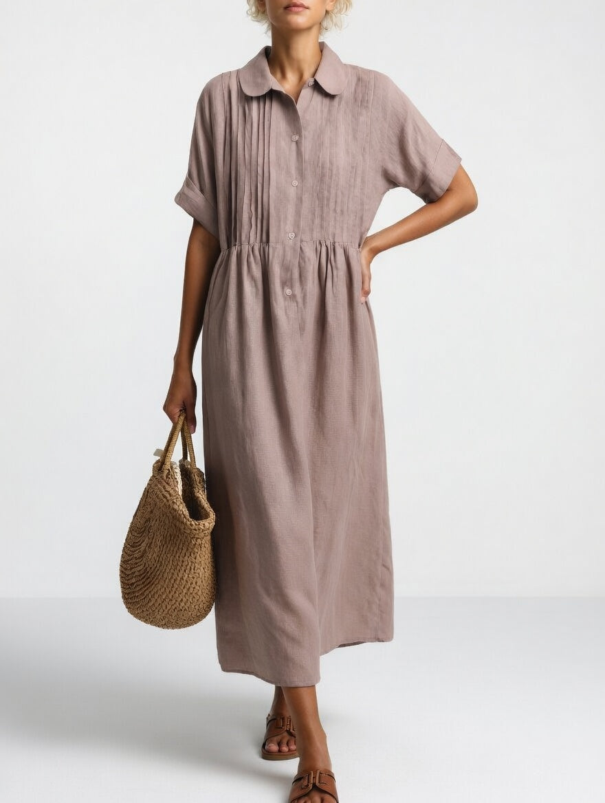 Lysandra — Fluid Cotton Shirt Dress
