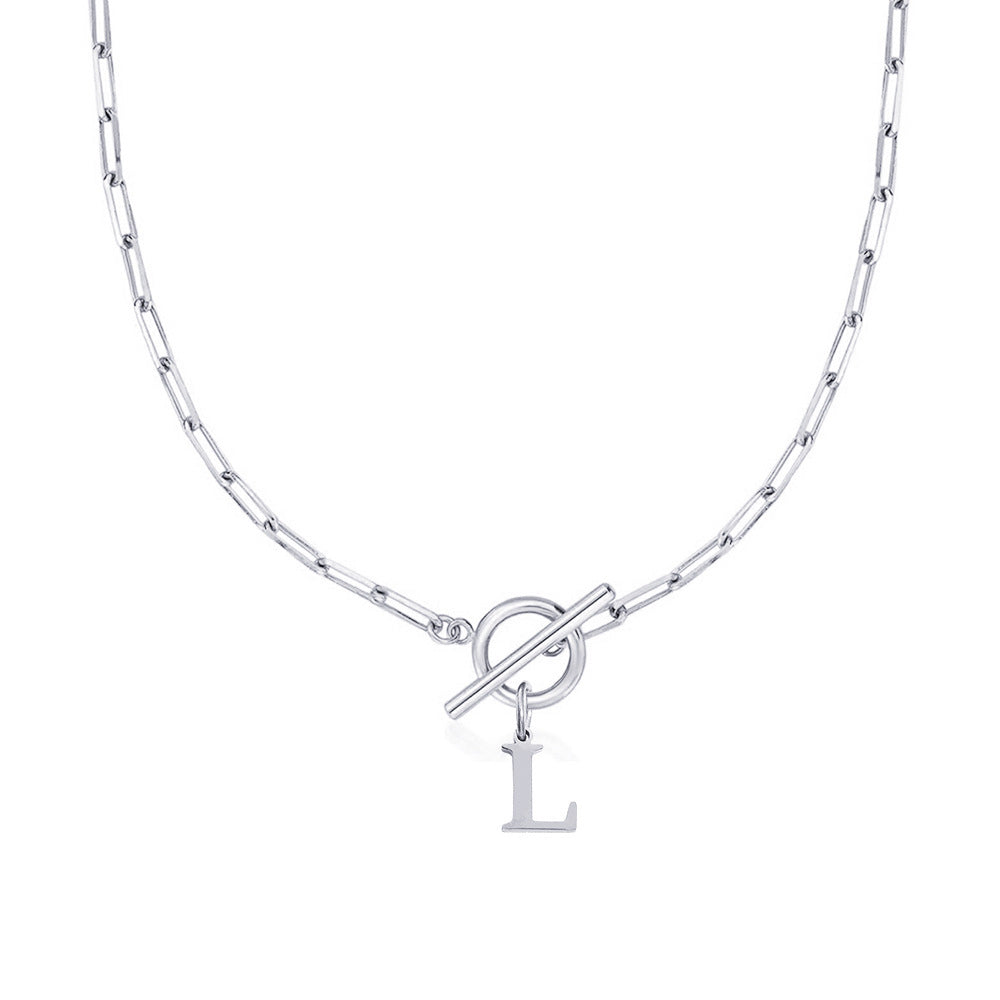 Initial Necklace — Paperclip Chain