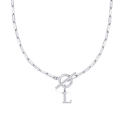 Initial Necklace — Paperclip Chain