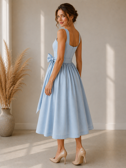 Lena Dirndl — Blue Heart-Neck Mini