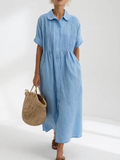 Lysandra — Fluid Cotton Shirt Dress