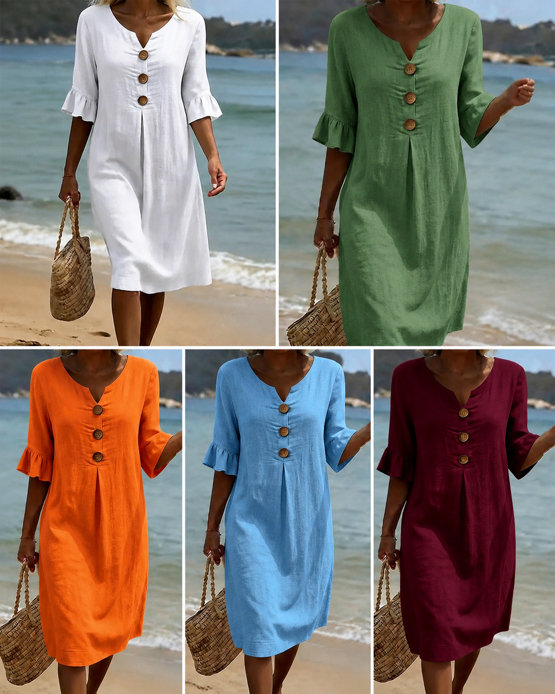 Lunetta — Lightweight Button Dress