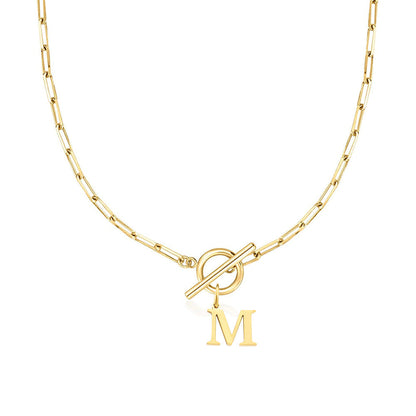 Initial Necklace — Paperclip Chain