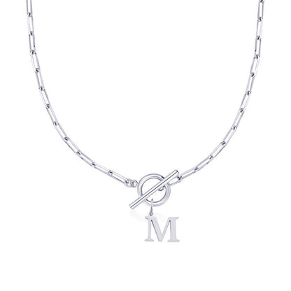 Initial Necklace — Paperclip Chain