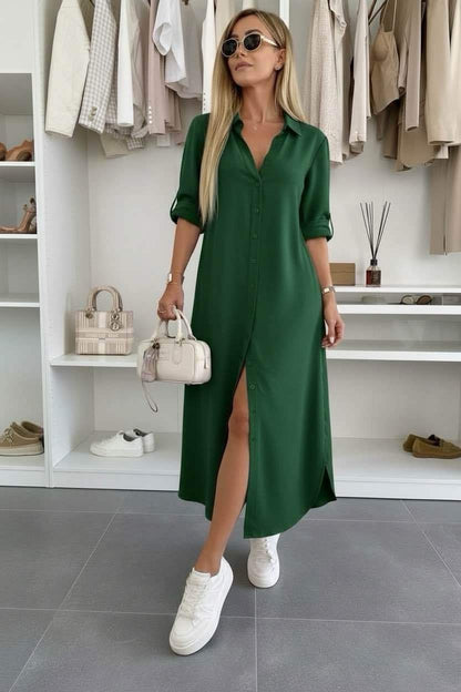 Odalys — Oversized Cotton-Blend Shirt Dress