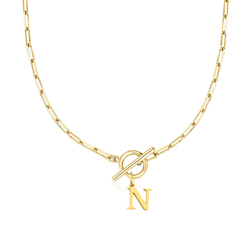 Initial Necklace — Paperclip Chain