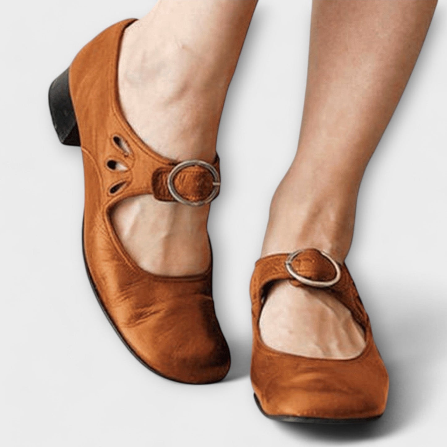 Iveta - Comfortable Mary Jane Block Heel Shoes