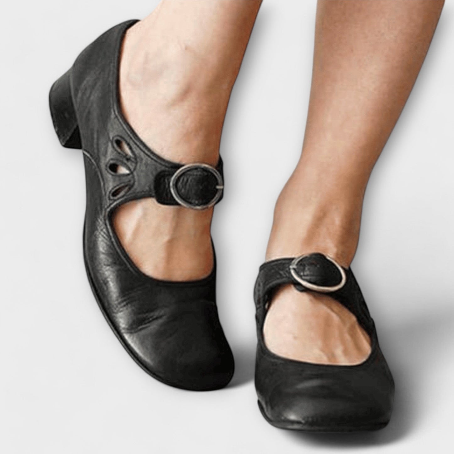 Iveta - Comfortable Mary Jane Block Heel Shoes