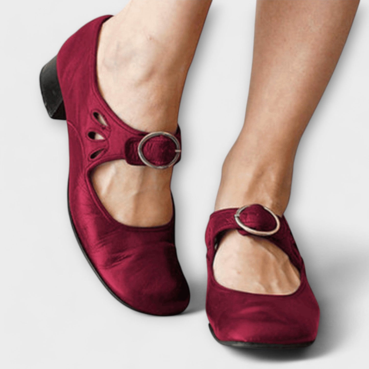 Iveta - Comfortable Mary Jane Block Heel Shoes