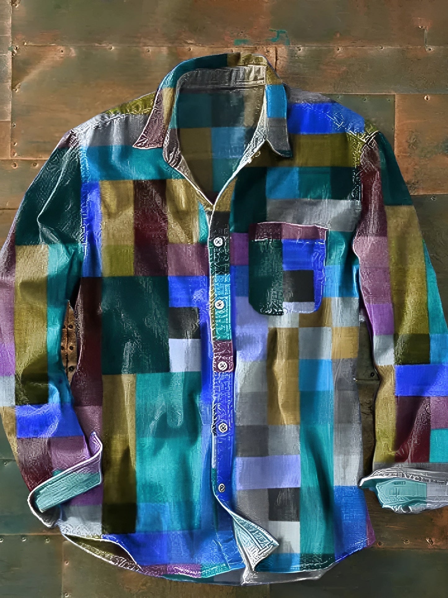 Patchwork Shirt — Bold Color-Block Design