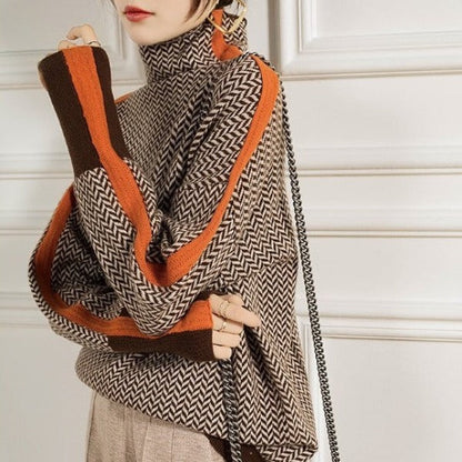 Clemence | Turtleneck Sweater with Contrasting Stripes