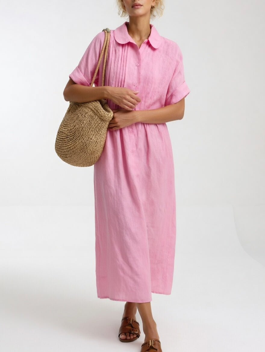 Lysandra — Fluid Cotton Shirt Dress