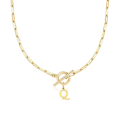 Initial Necklace — Paperclip Chain