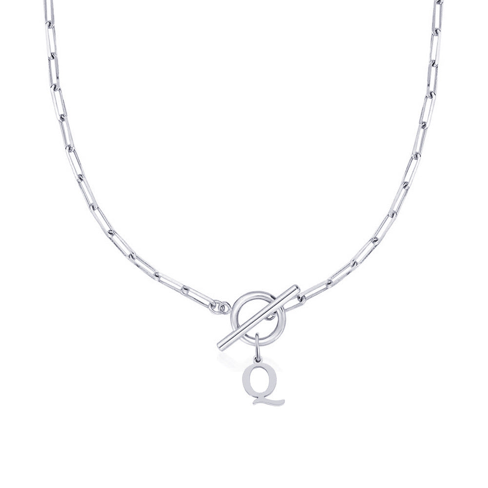 Initial Necklace — Paperclip Chain