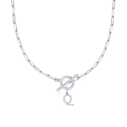 Initial Necklace — Paperclip Chain