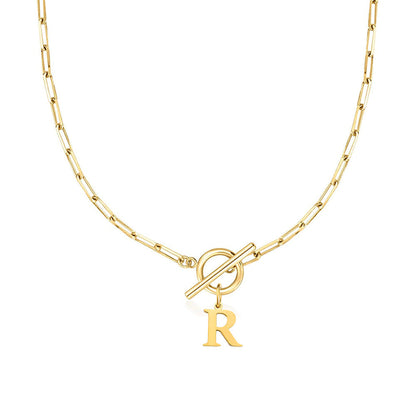 Initial Necklace — Paperclip Chain