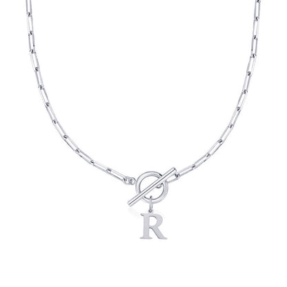 Initial Necklace — Paperclip Chain