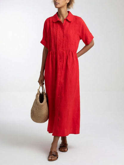 Lysandra — Fluid Cotton Shirt Dress