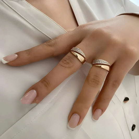 Sparkling Solidarity Ring — Adjustable Gold